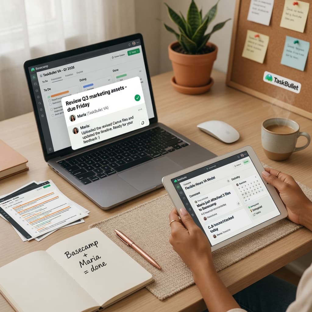 Hero image for: How to Use Basecamp with Your TaskBullet Virtual Assistant – Complete Step-by-Step Guide (2026)