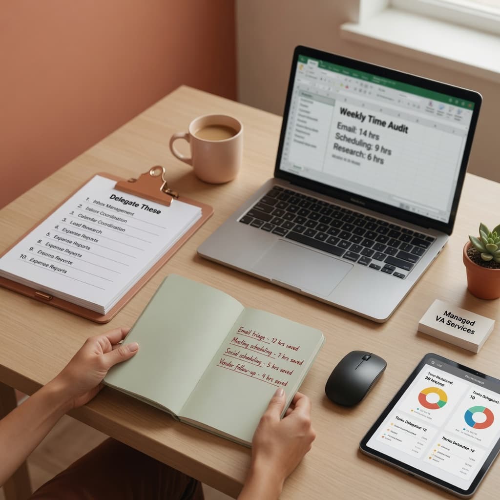 Hero image for: Top 10 Tasks to Delegate to a Virtual Assistant (With Time Saved Estimates)
