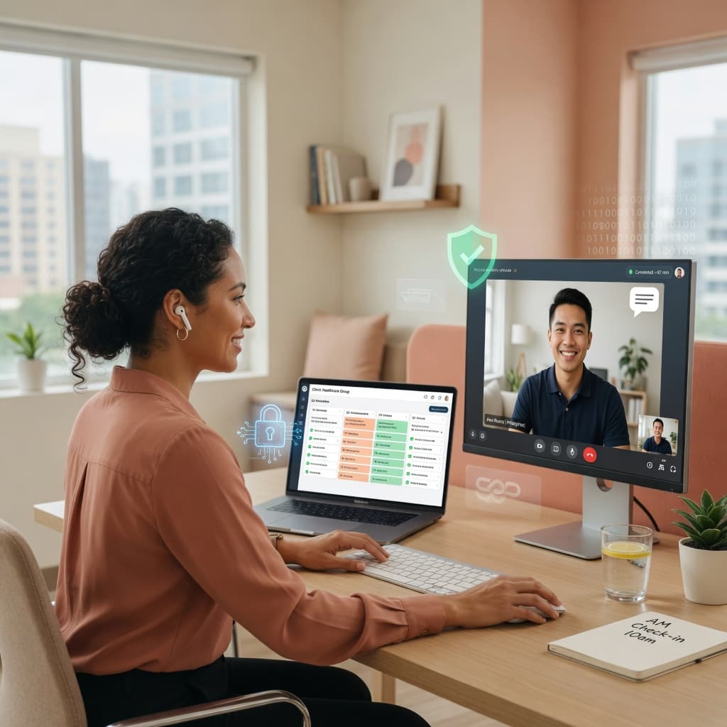 US account manager overseeing virtual assistant workflow